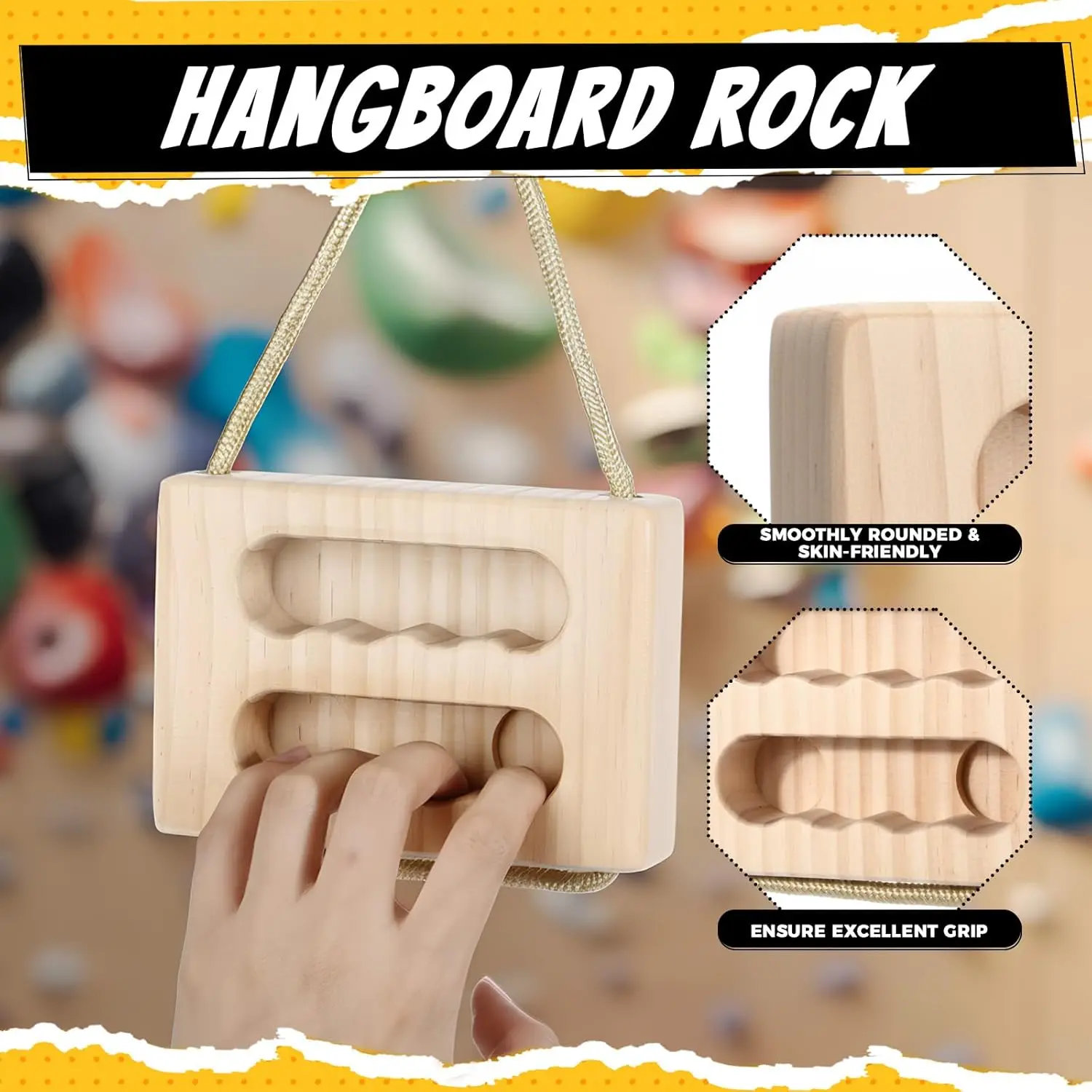 

Wood Hangboard Rock Climbing for Climbing Home Training Finger Strengthener Pull-up Grip Arm Training Portable Finger Board Rock