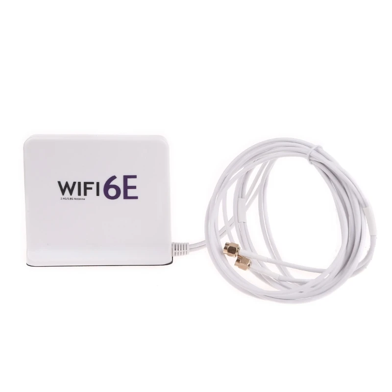 E56B WiFi 6E Tri-Band 2.4GHz + 5 GHz + 6GHz Base Omnidirectional WiFi Antenna with 1.5M Extension Cable for WiFi Router