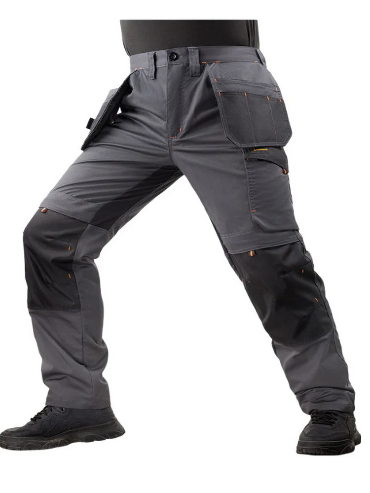 Men Pants Auto Repair Electrician Workwear Pants Outdoor Multiple Pockets Cargo Trousers