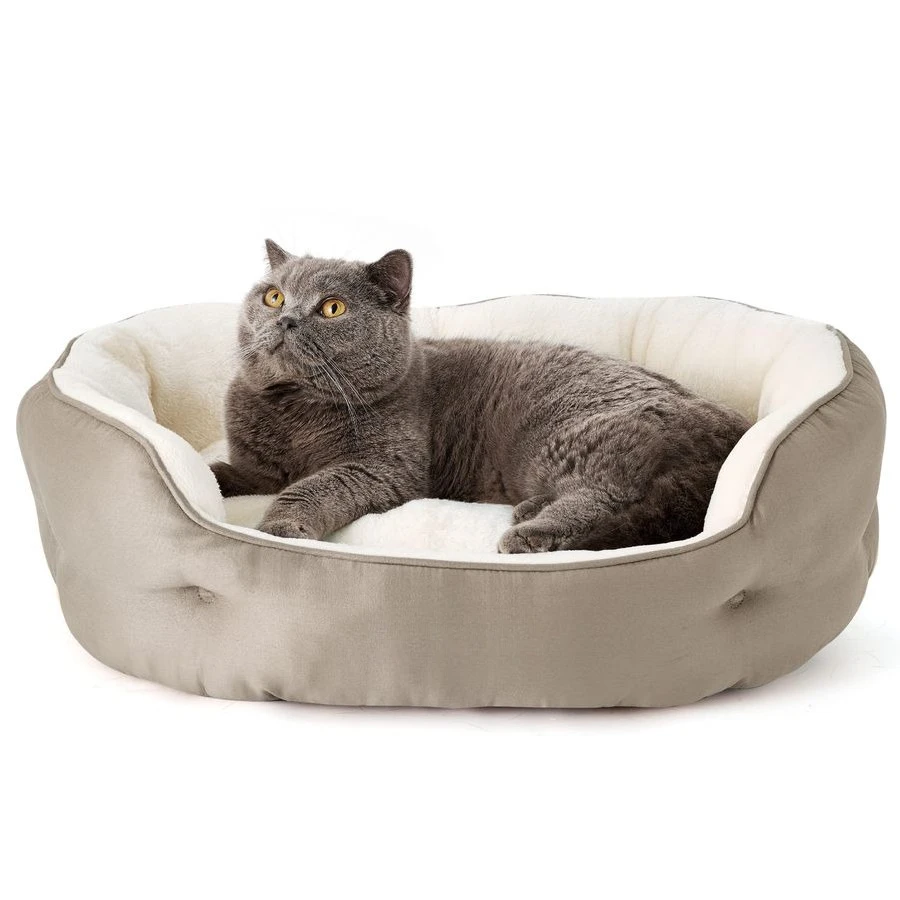 

Круглые лежанки для маленьких собак и средних кошек, моющиеся лежанки для домашних животных с нескользящим дном для щенков и котят.