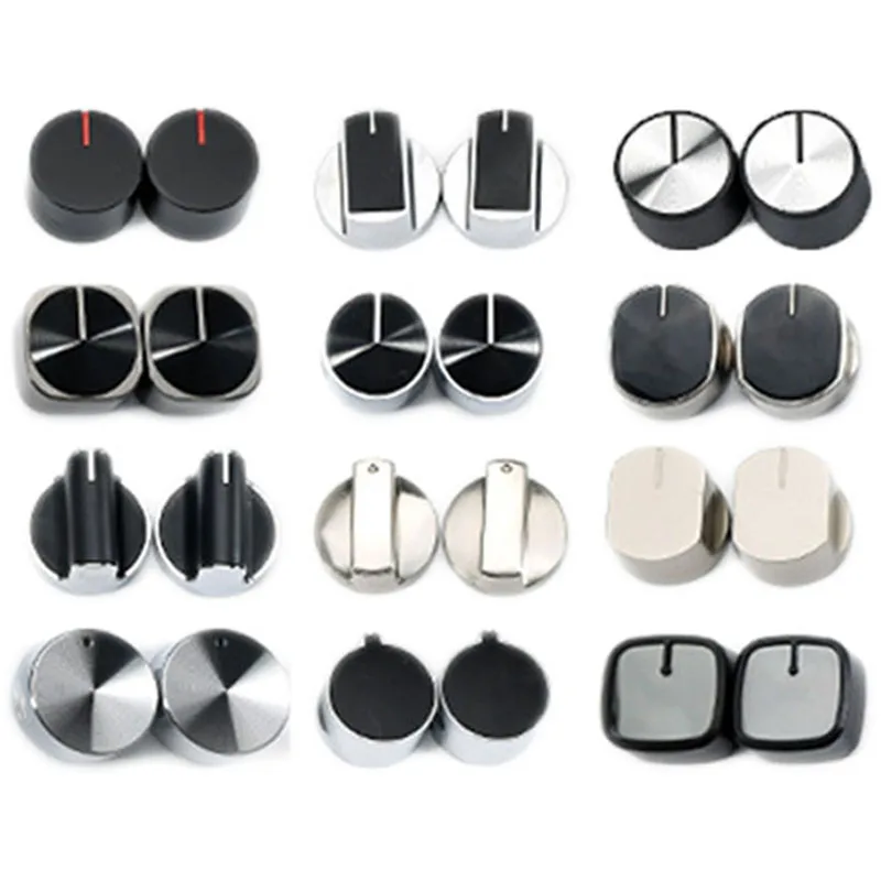 Interruptores giratorios de material de aleación de alta calidad, 2 uds., 8mm, perilla redonda, quemador de estufa de Gas, horno, piezas de cocina, manijas para estufa de Gas