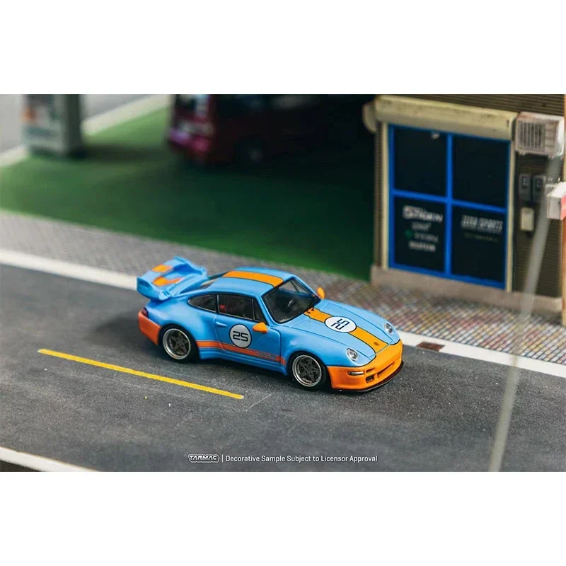 TW 1:64 993 Remastered Gunther Werks Blue Orange Diecast Diorama Car Model Collection Miniature Toys Tarmac Works