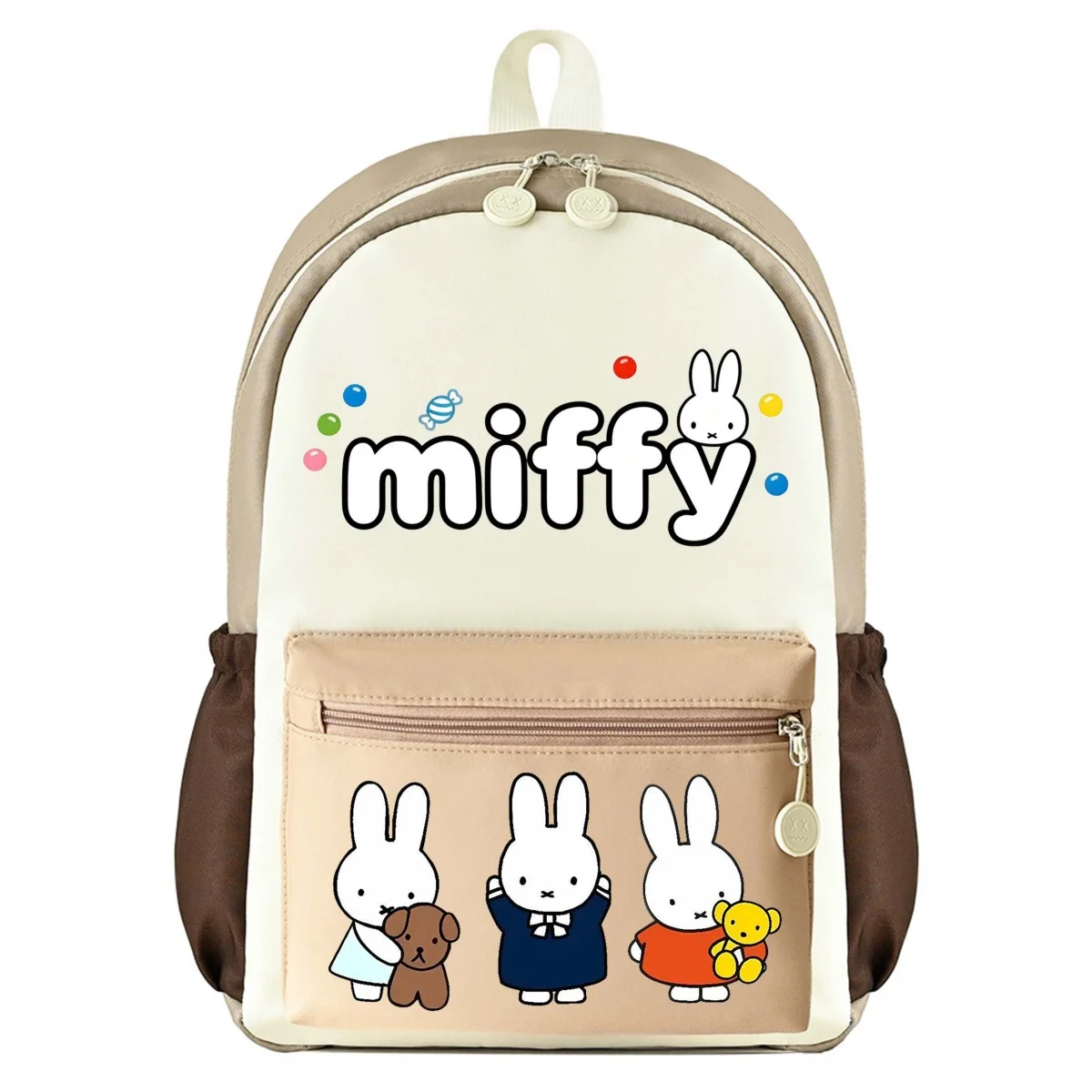 กระเป๋าเป้สะพายหลังมิฟฟี่ใหม่สำหรับเด็กผู้หญิง ความจุขนาดใหญ่ แฟชั่นการ์ตูนน่ารัก กระเป๋าเป้เดินทาง กระเป๋าถือแบบพกพาสำหรับนักเรียน กระเป๋าสะพายไหล่