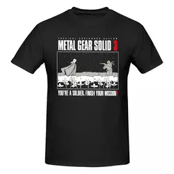 Metal Gear Solid T-Shirt Men Vintage 100% Cotton Tees Crewneck Short Sleeve T Shirts Graphic Clothes