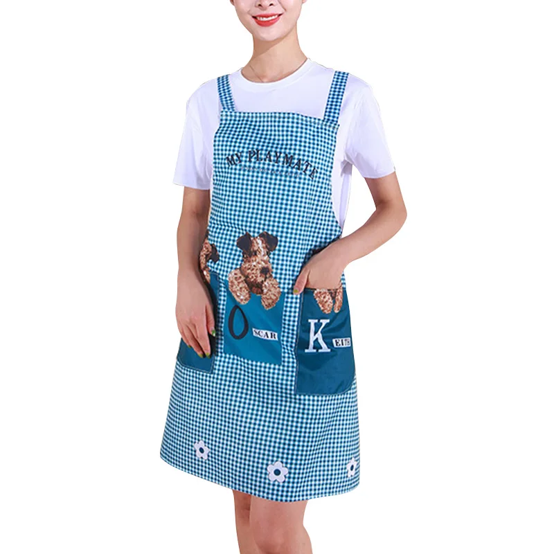 Women Apron Practical One Size Kitchen Apron Cartoon Dog Women Apron Kitchen Accessories Household Supplies