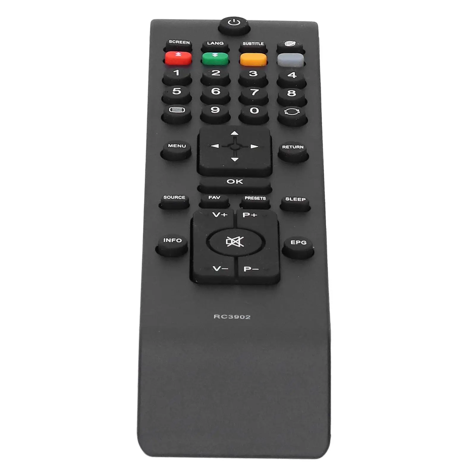 Universele TV-afstandsbediening met grote knop RC3902 - Duurzame ABS-vervangingscontroller voor eenvoudig gebruik - Zwart