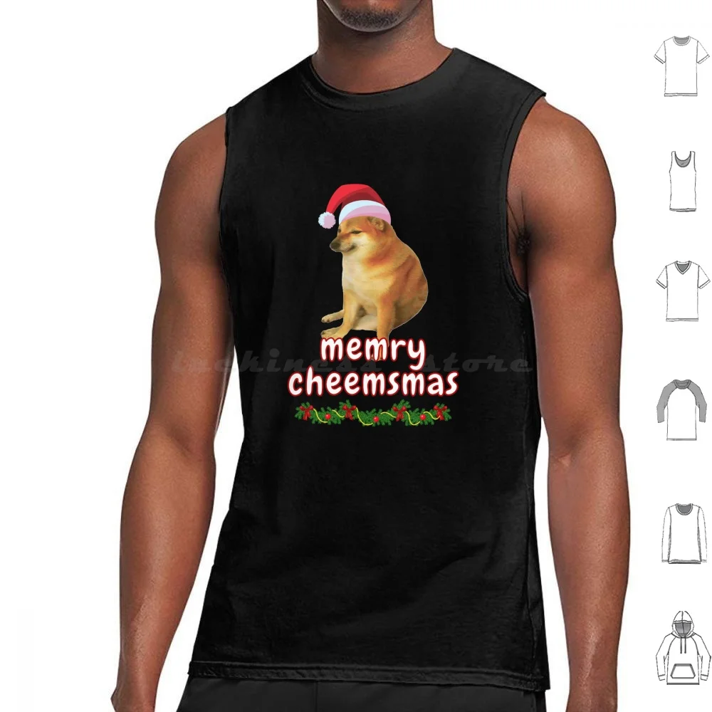 Memry Cheemsmas Christmas Doge Gifts Merry Christmas Cheems Doge Одежда Майки с принтом Хлопок Memry Cheemsmas Merry