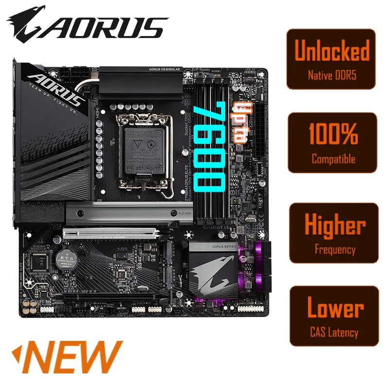 Gigabyte Z790M AORUS ELITE With CPU Core i9 13900K + Kingston Fury DDR5 6000MHz 32GB RAM Desktop Memory Suit MATX PCIE 5.0 NEW