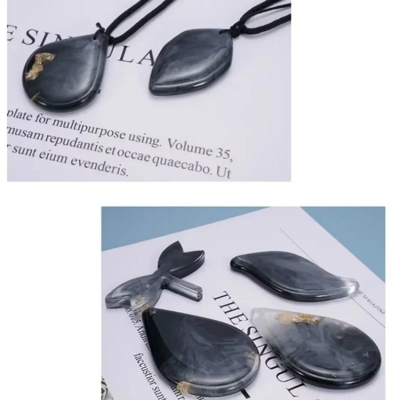 DIY الايبوكسي العفن قلادة متعددة القواعد قطرة الماء القرط قلادة قالب من السيليكون