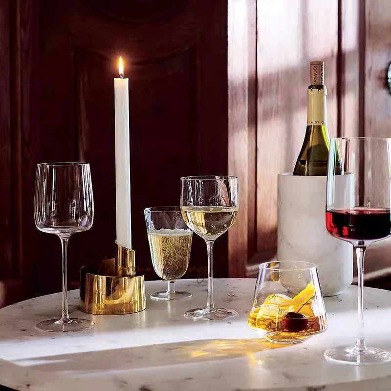 

French light luxury natural marble ice bucket villa designer model room bar red wine champagne bucket ornament customization