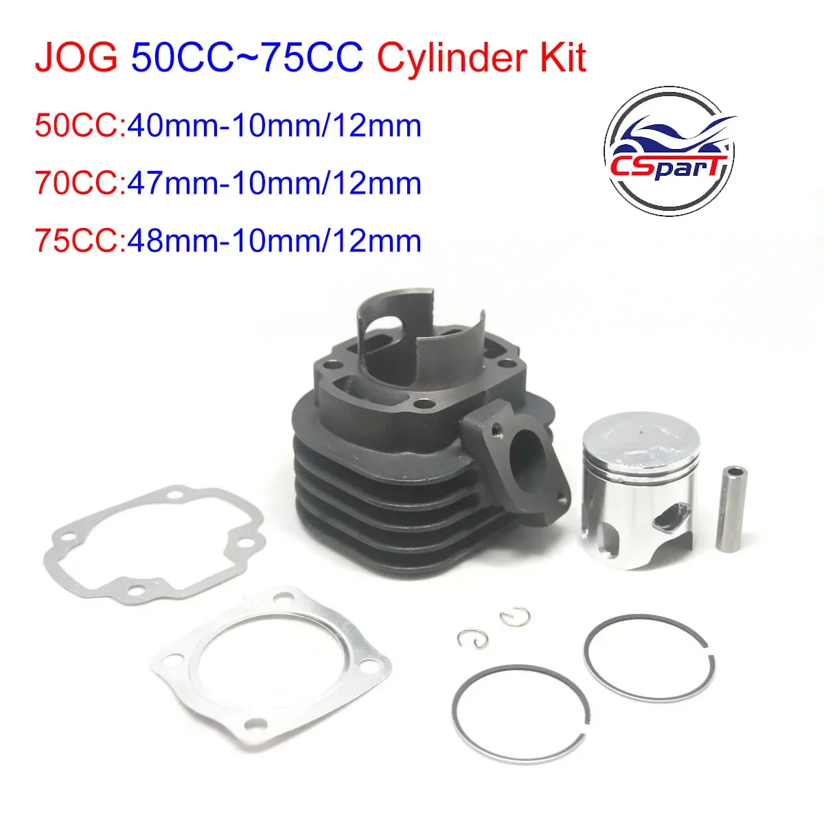 40mm 47mm 48mm 10mm Cylinder Big Bore Kit JOG 50 50CC 70CC 75CC 80CC 3KJ 1P40QMB CPI Keeway Yiying ATV Buggy Scooter Parts