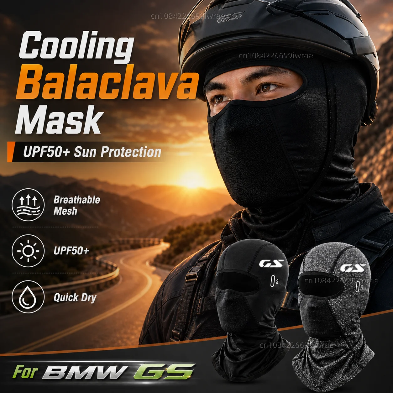 

Cooling Motorcycle Balaclava Mask UPF50+ UV Protection Breathable Face Cover Summer For R1300GS R 1300 GS GS1300 1300GS