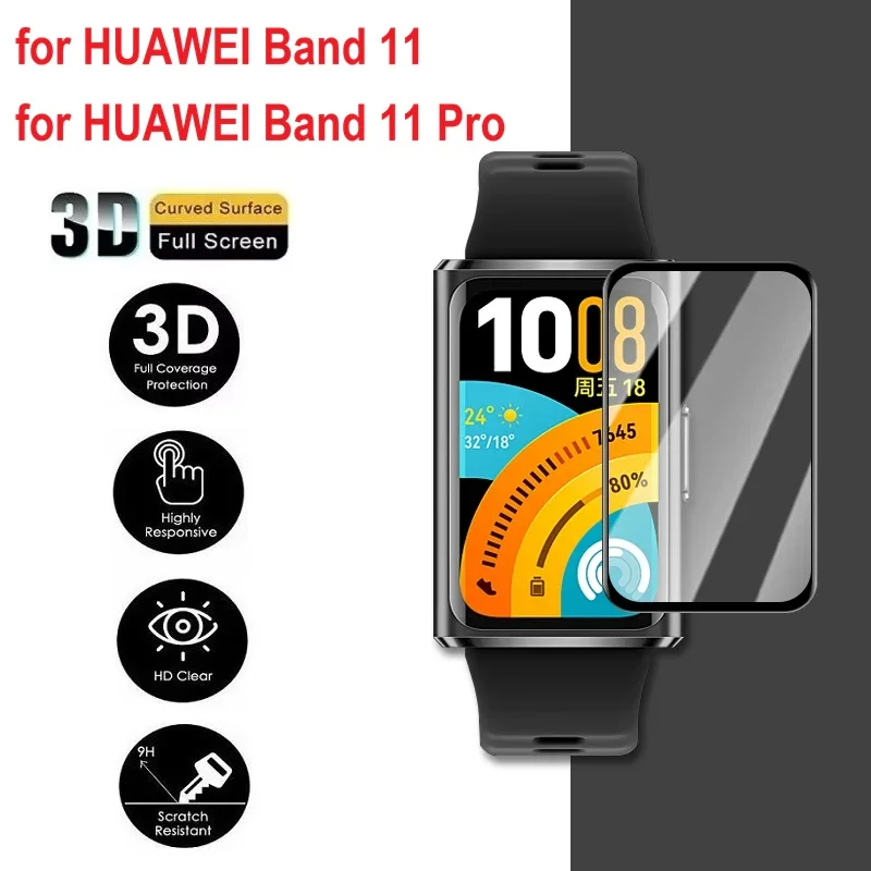 

3PCS 3D Curved Edge Screen Protector for HUAWEI Band 11/ Band 11 Pro Smart Watch Full Coverage Soft Protective Film