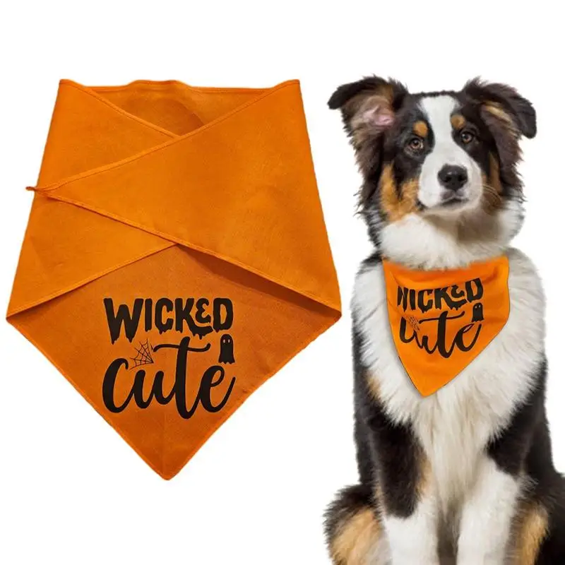 

Dog Bandanas Halloween Halloween Dog Scarf Adjustable Fit Breathable Wear Resistant Halloween Pet Bandana For All Seasons Small