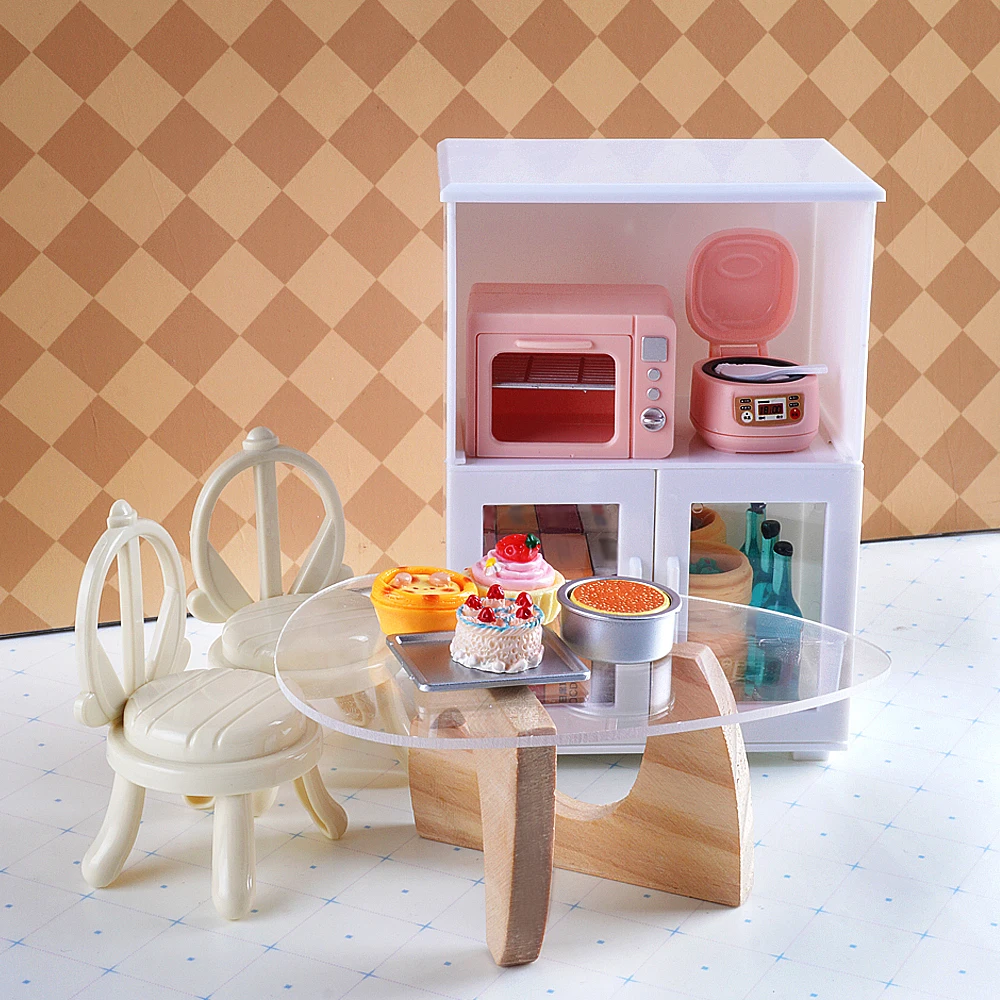 Miniatuurmeubilair 1:12 Rendier Familie Keukenset Bakkast Eettafel Kerst Thema Decoratie Poppenhuis Speelgoed