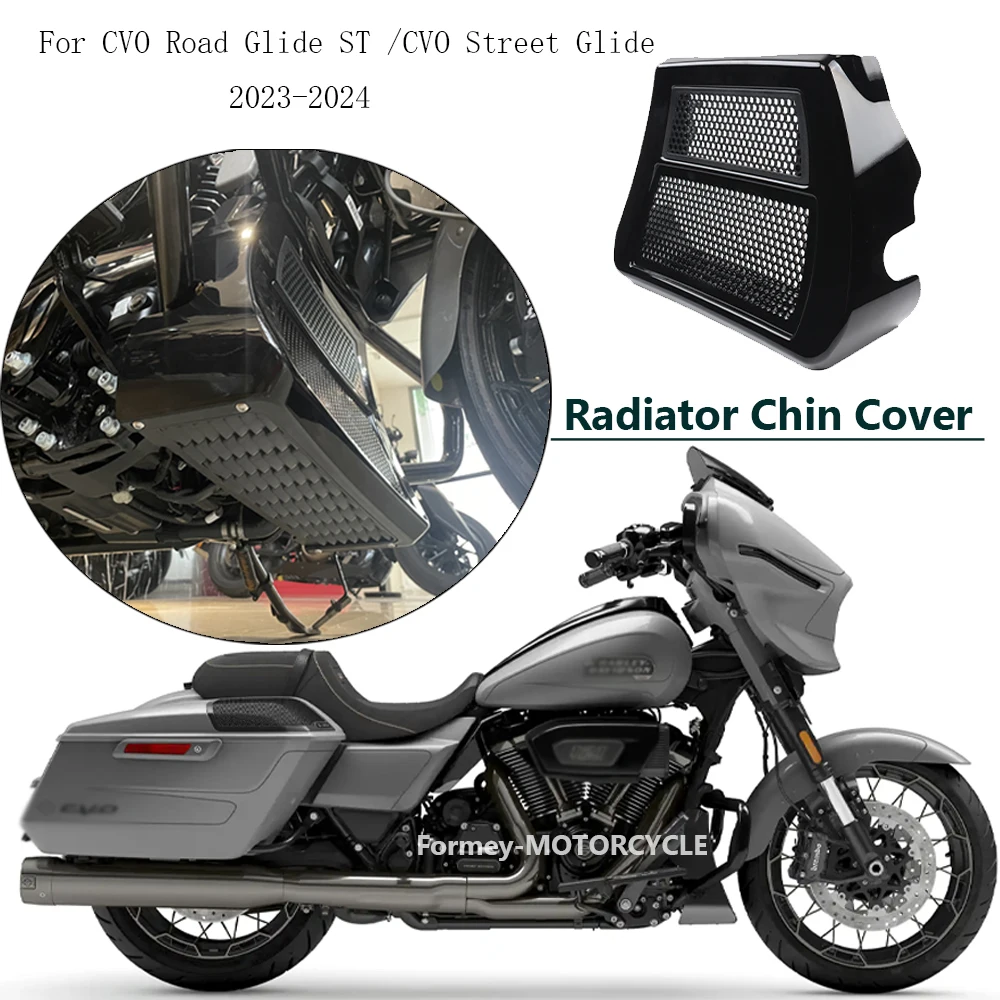 

For Harley CVO Street Glide CVO Road Glide ST FLTRX FLHX Motorcycle Black Radiator Chin Cover Fairing Spoilers 2023 2024