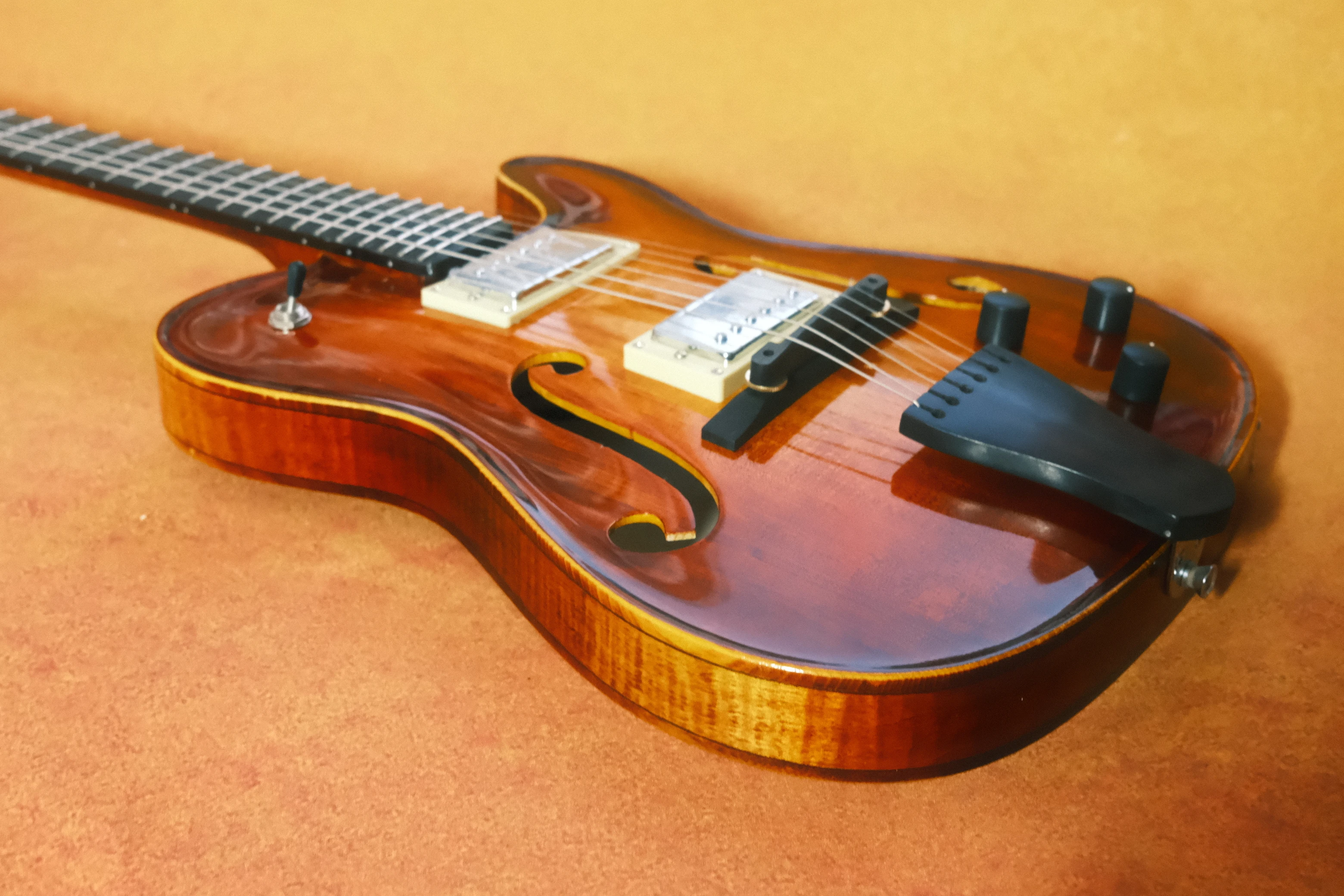 Handcrafted Carved Archtop Hollow Body Electric Guitar Solid Spruce Top Maple Back Mahogany Neck Ebony Fingerboard Jazz Guitar view 2