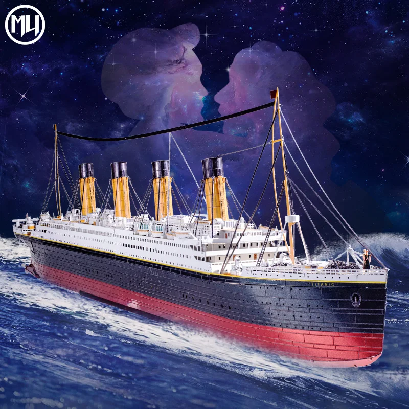 MY 3D metal puzzle Titanic can light up ship model handmade DIY decoration for girlfriend birthday gift