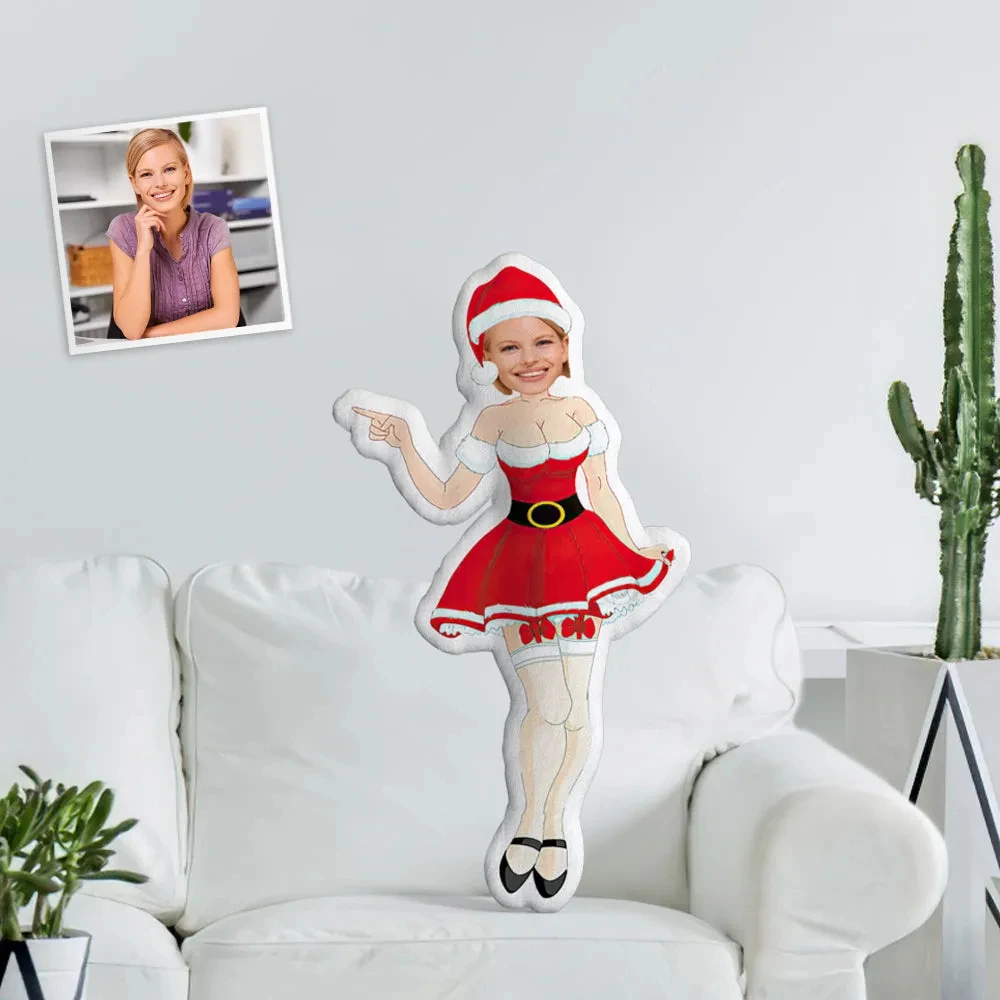 Almohada facial personalizada, almohada personalizada para cara y cuerpo, almohada con foto personalizada, regalo, elfo de Navidad, disfraz de Ángel de Navidad, Pil