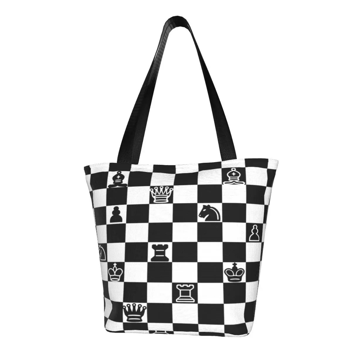 Chess Casual Shoulder Tote Shopping Bag Portable Simple Generous For Travelling Halloween Gift