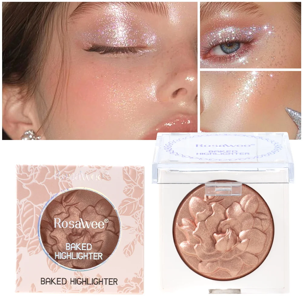 6-color face highlighting compact with natural pearlescent, three-dimensional, water- and sweat-resistant formula
