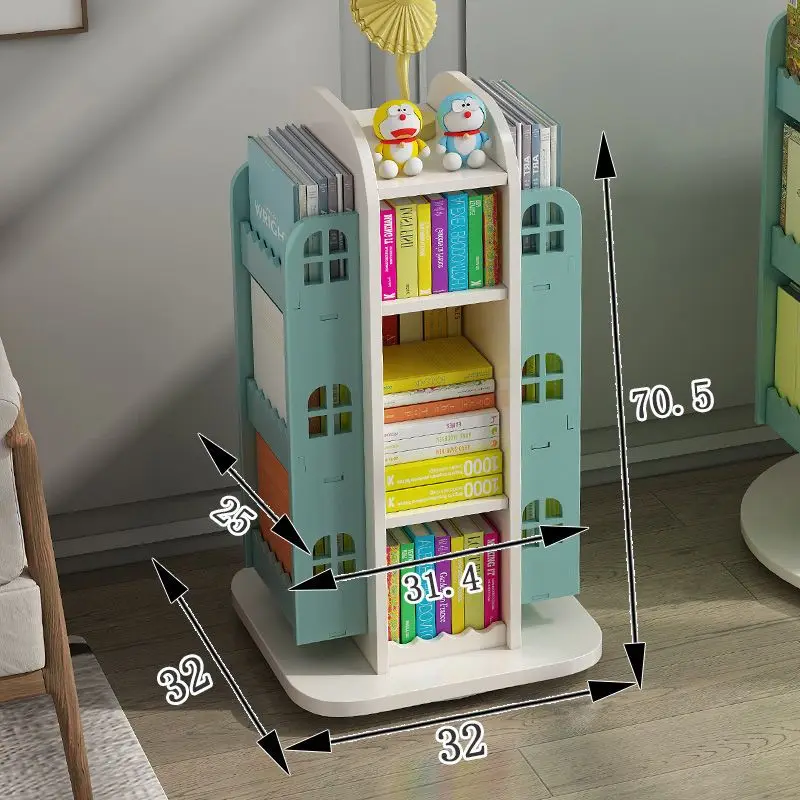 Rotating Bookshelf Bookcase Space-saving Floor-standing Picture Bookshelf Simple Home Student Simple Storage Rack