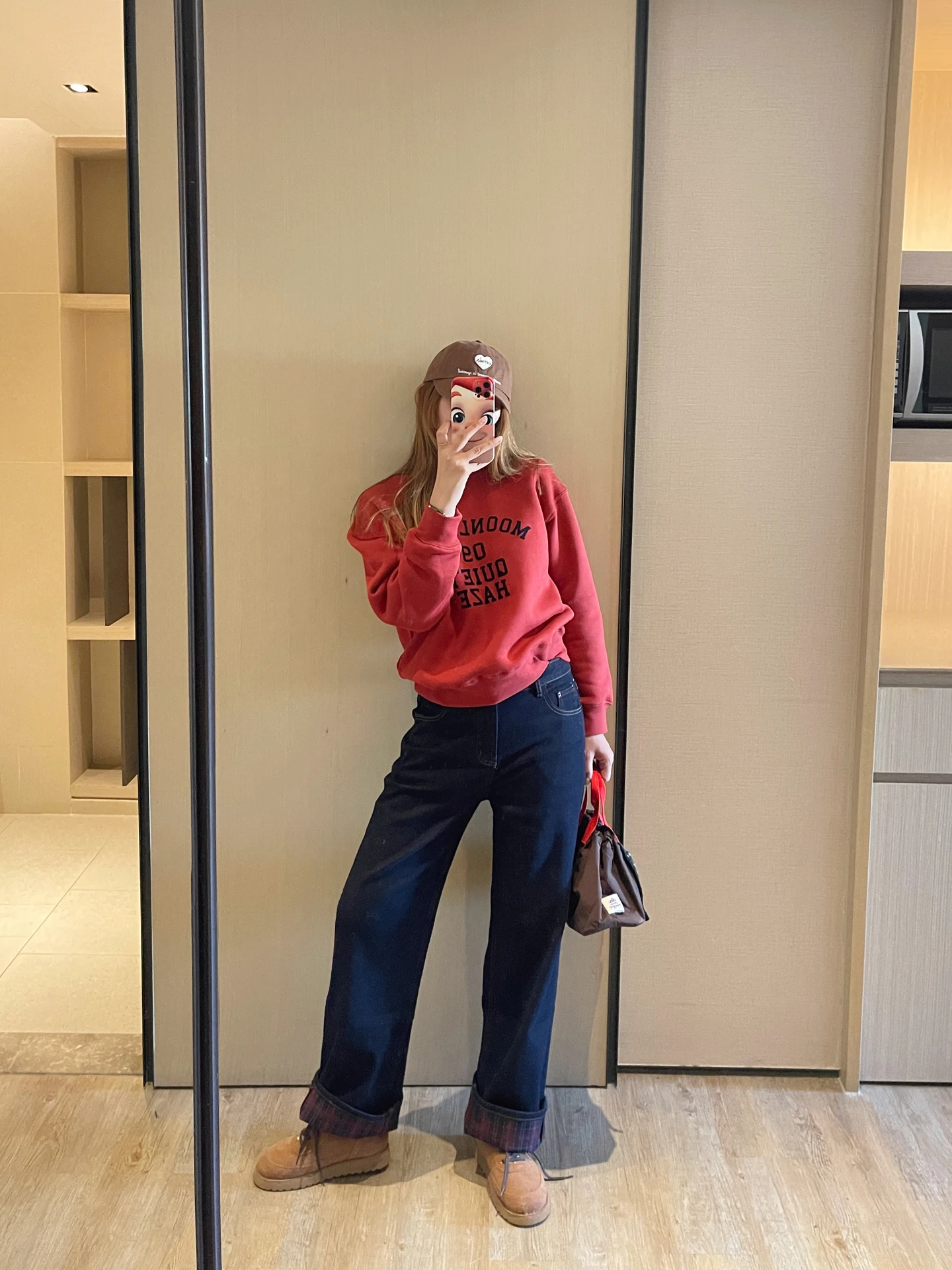 

Зимние джинсовые брюки KOGIRL с высокой талией, прямые, утягивающие, в корейском стиле, с отворотами, длинные