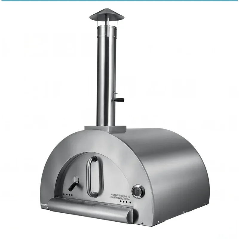 Pizza stove, outdoor stainless steel charcoal wood stove, chimney pizza stove with pizza stone without frame