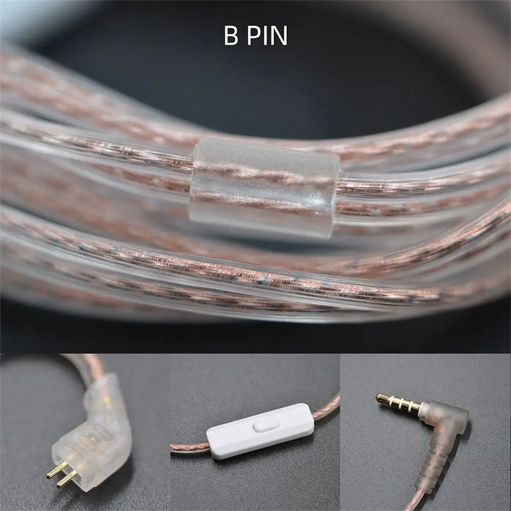 Plated Oxygen-Free Copper 2Pin Cable Upgrade High-Purity 2Pin Headphone Cord ZS10 Earphone Wire In Ear Cable Earphones Cord