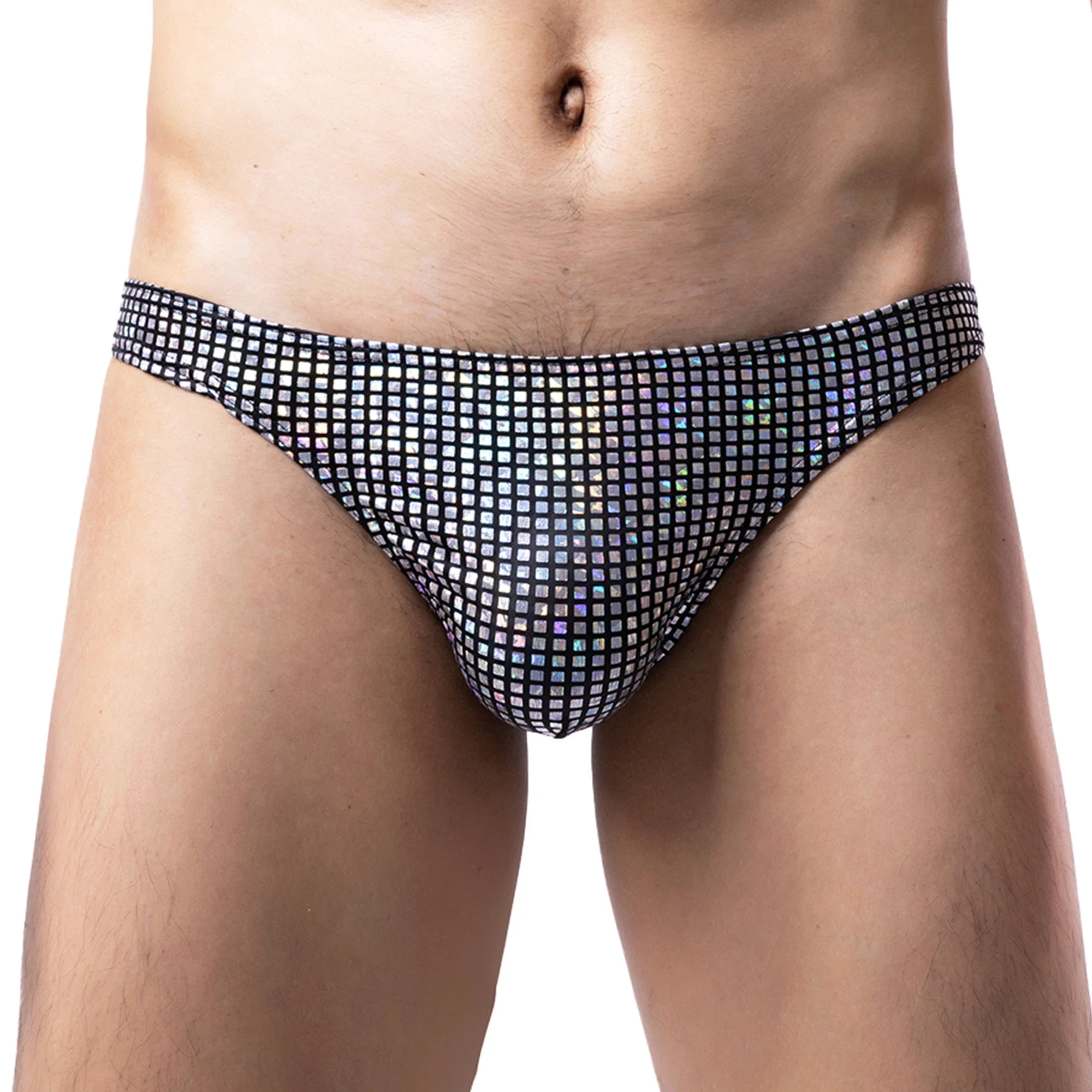 

Men's Solid Color Shiny Low Waist Tight Underwear Sexy Fashion Sequin Underwear Inflatable Bag Erotic Gay Men's Triangle Pants