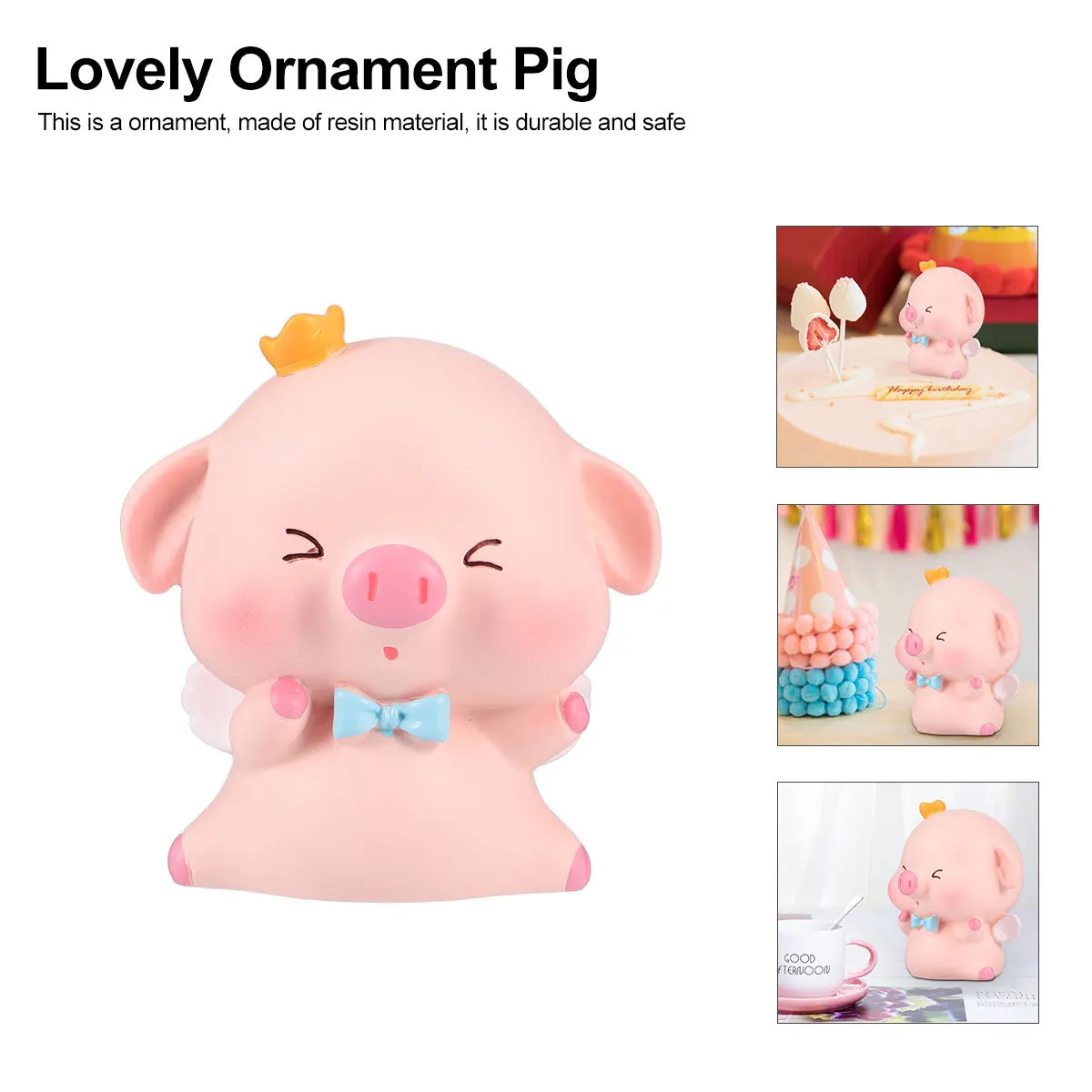 

1Pcs Pig Ornament Resin Creative Decorative Home Car Office Lovely Pig Decor Resin Crafts Sports Car Ornament