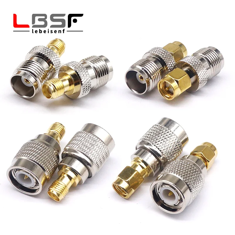 4pcs SMA to TNC coaxial RF adapter all copper high frequency adapter SMA male to TNC male