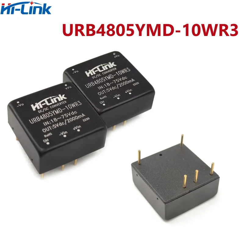 Módulo de alimentação não regulado, baixo consumo de energia, URB4812YMD-10WR3, DCDC, URB4805YMD-10WR3, 48V a 12V, 5pcs por lote