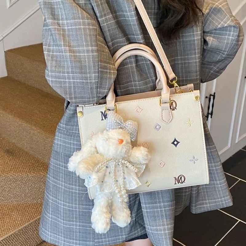 

2025 Новая нишевая сумка-корзина для овощей с вышивкой, универсальная сумка через плечо на одно плечо