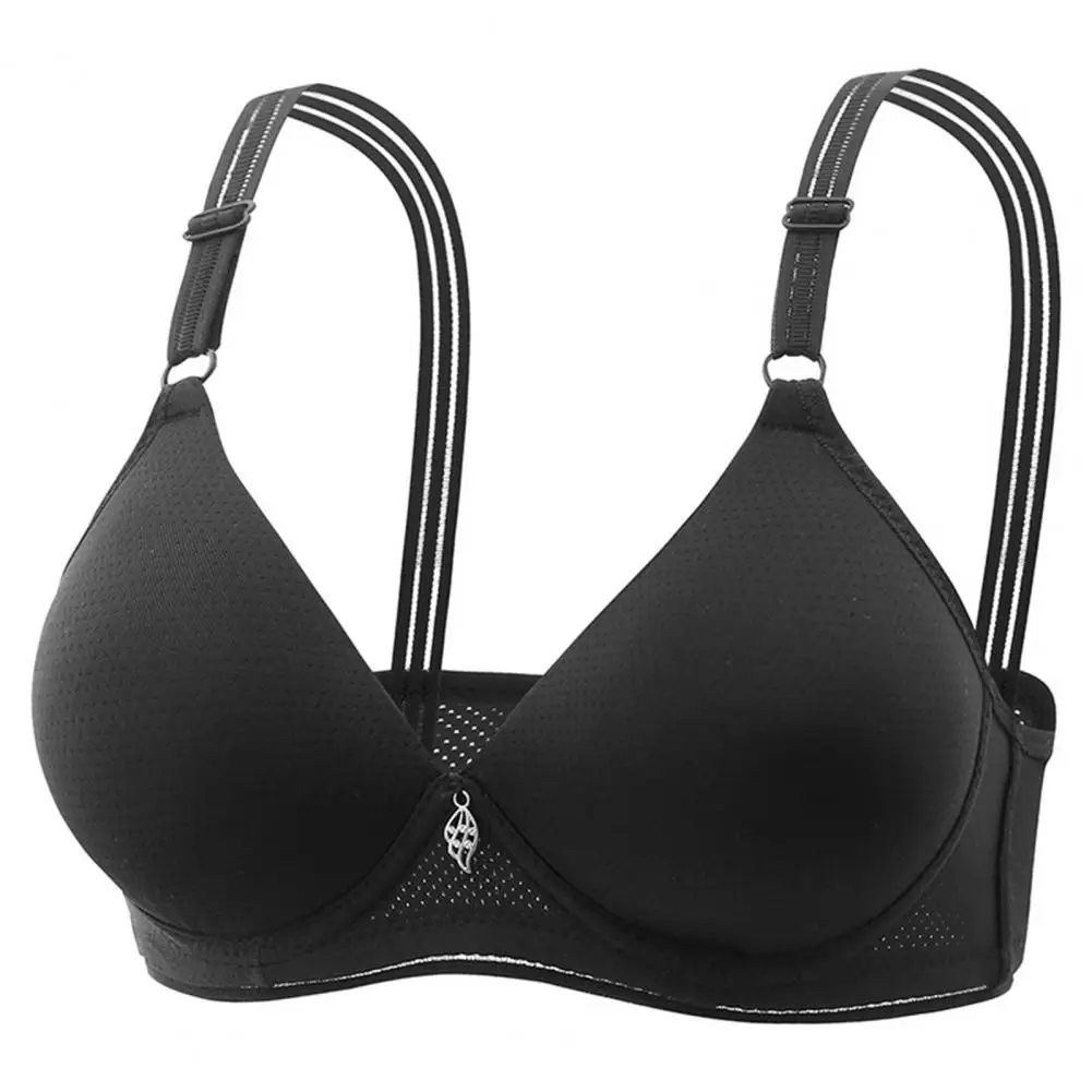 Lightweight Breathable Bra Breathable V Neck Push Up Bra with Adjustable Straps for Women Thin Padded No Steel Ring for Comfort