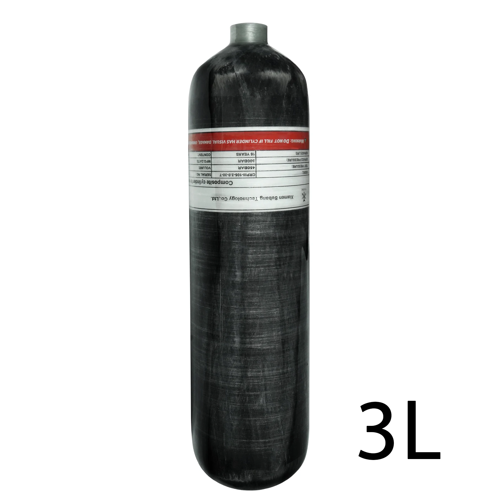 TUXING 4500PSI 300Bar 3L Carbon Fiber Cylinder High Pressure Tank HPA Scuba Diving Tank Thread M18*1.5