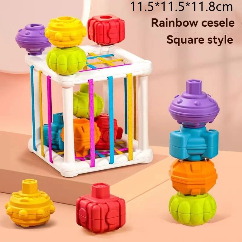 Colorful Shape Blocks Sorting Game para o Bebê, Montessori Learning, Brinquedos Educativos para Crianças, Nascimento Inny Puzzle Presentes