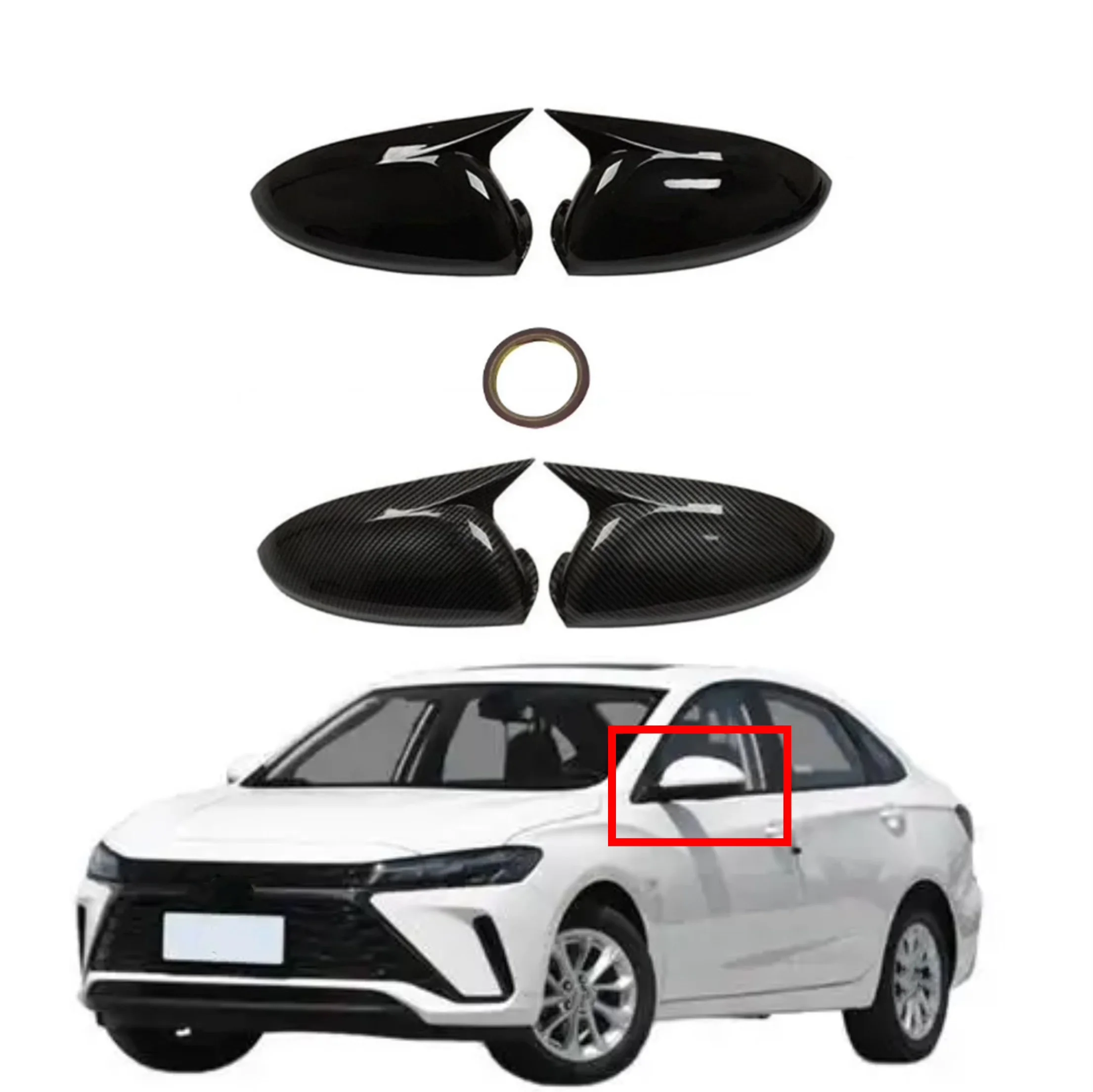 Car Rearview Side Mirror Cover Fit For Chevrolet Monza 2019-2021Wing Cap Sticker Exterior Door Rear View Case Trim Carbon Fiber