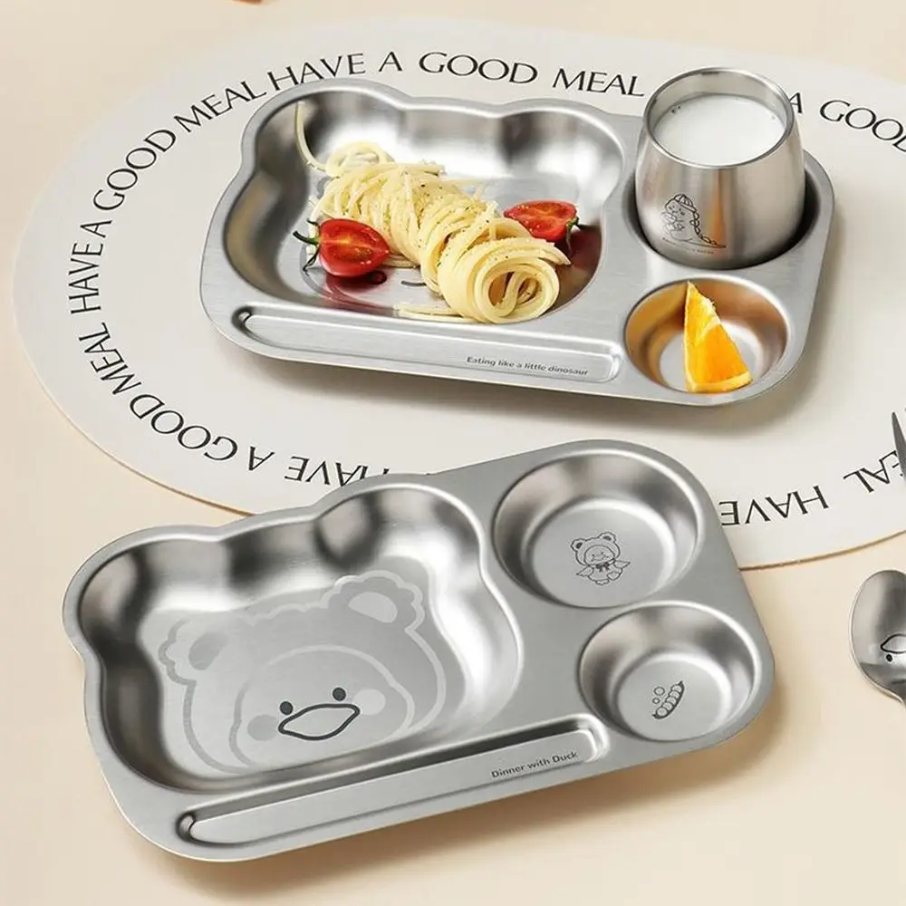 

Детская посуда на тему мультфильмов, квадратная форма, несколько сеток, детская разделенная обеденная тарелка, защита от падения, нескользящая