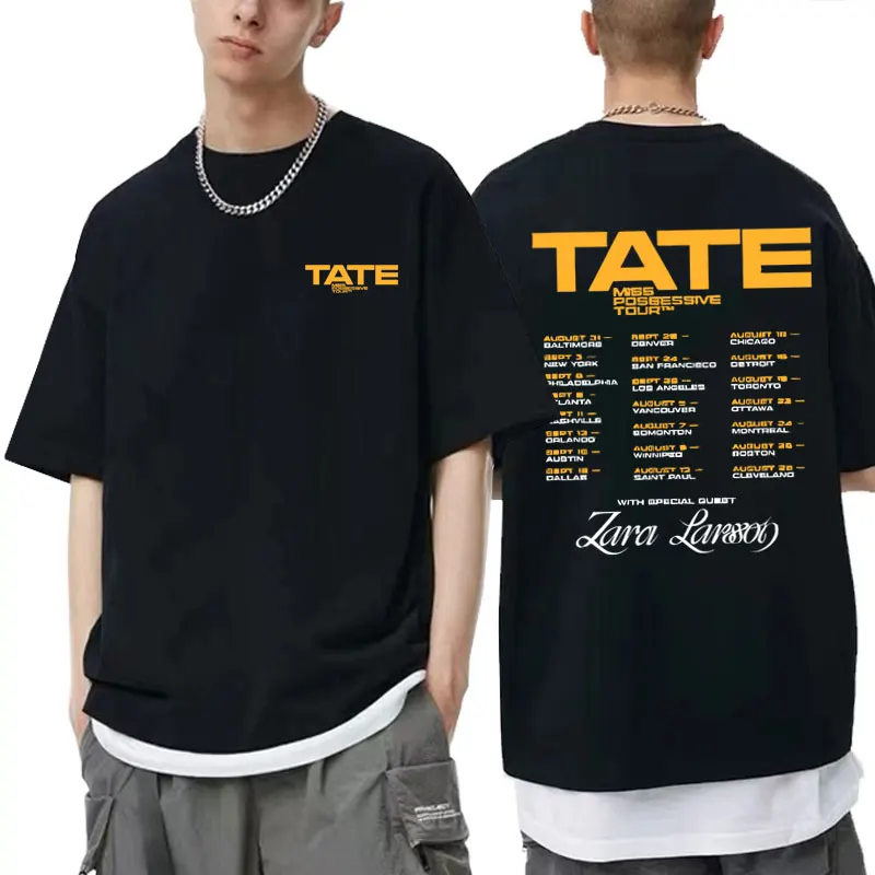 Singer Tate Mcrae Miss Possessive World Tour T Shirts Men's Women Clothing Short Sleeve Fashion T-shirt Male Oversized T-shirts