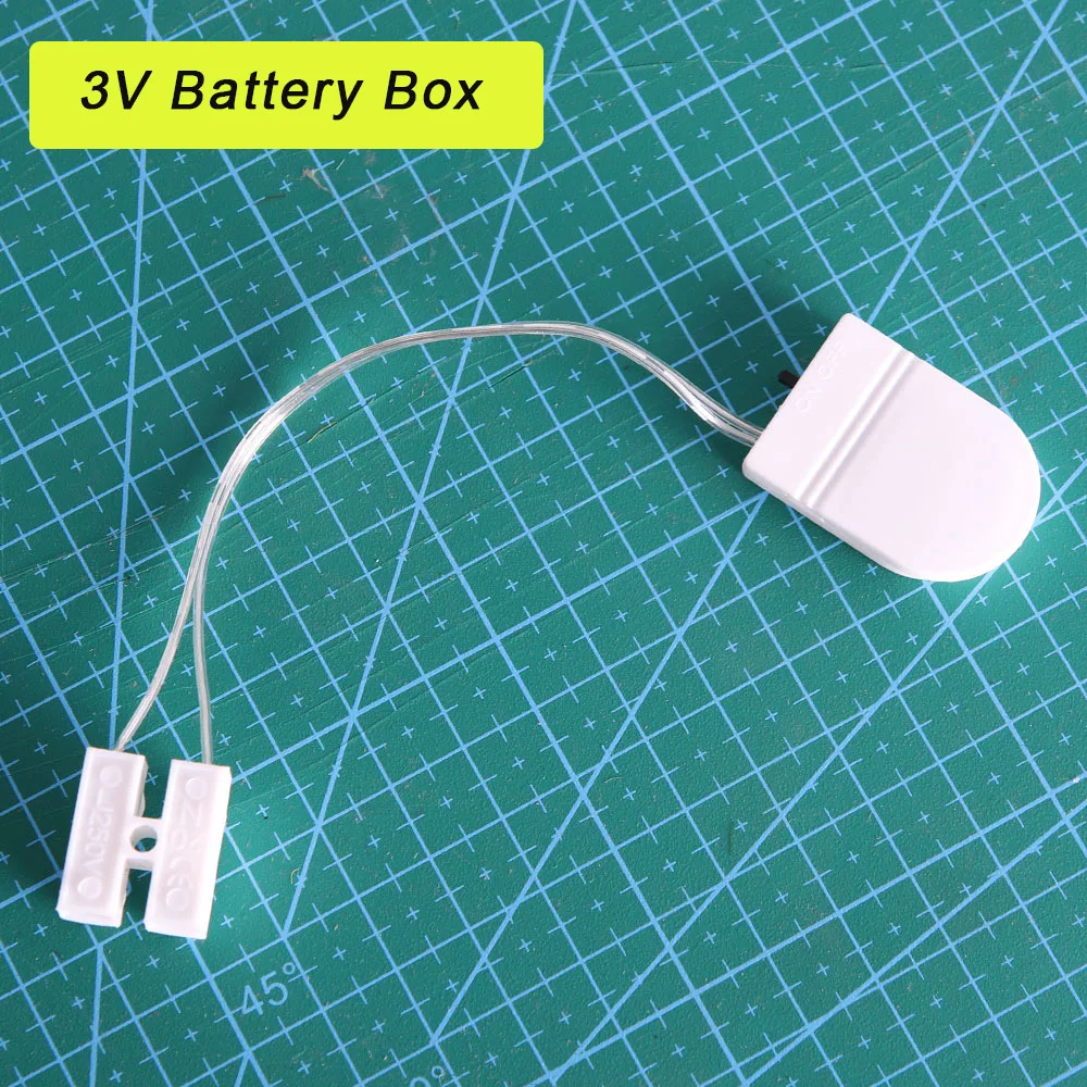 3V CR2032 Button Battery Box Battery Buckle Belt Switch Train Led Light Wiring Model Transformation Material Without Battery