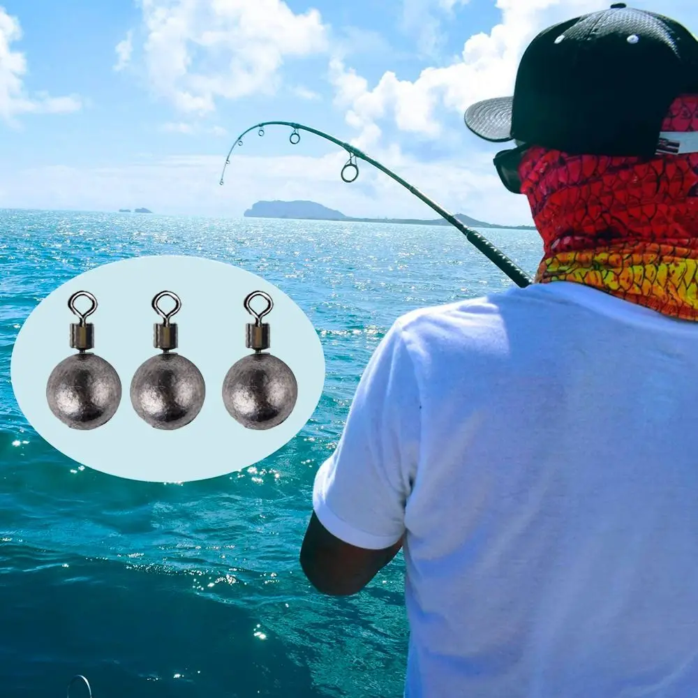 

10PCS with Swivel Fishing Weights Sinkers Round Ball Sinkers Jig Head Deep Water Quick Release Round Ball Sinkers Texas Group