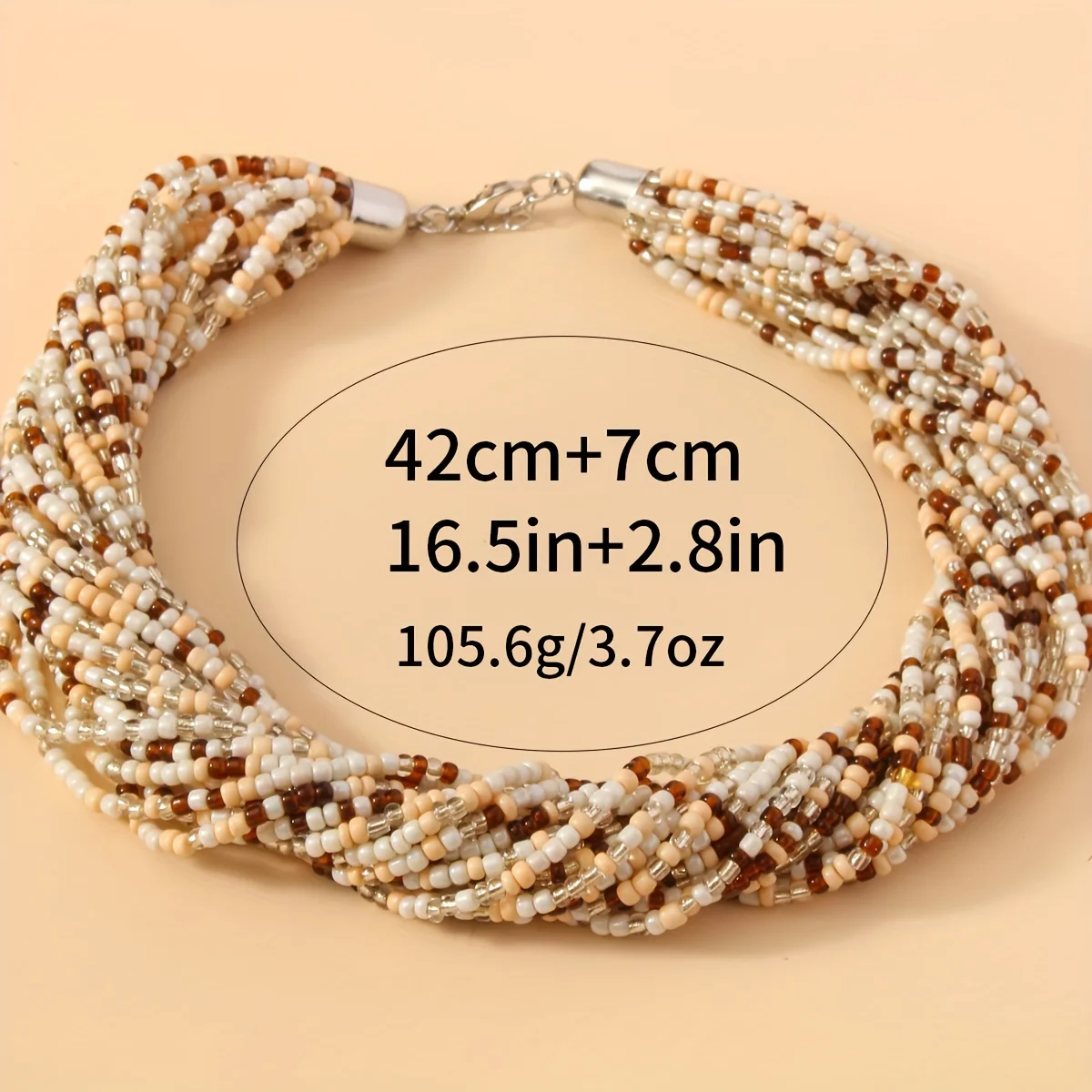 1 قطعة البوهيمي الأصفر البرتقالي المألوف بسيط متعدد الطبقات الأرز عقد من اللؤلؤ التعادل الرقبة المرأة سلسلة عنق سلسلة الترقوة #6