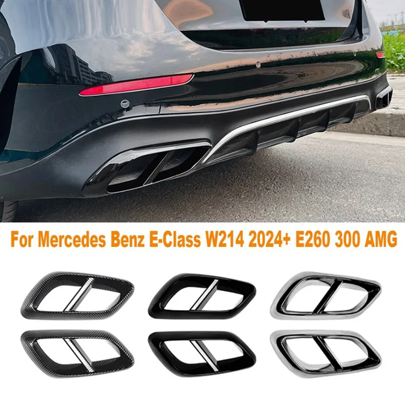 1 Pair For Mercedes Benz E-Class W214 AMG Sedan 2024-2025 E260 300 AMG Car Rear Exhaust Muffler Tail Pipe Cover Trim Accessories