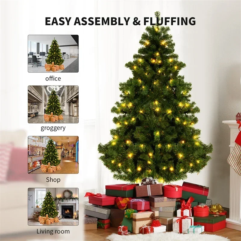 

2025 New Year 1.8/2.3M Large Christmas Trees Encryption Green PVC Reusable Home Party Scene Decoration Indoor outdoor Xmas Tree