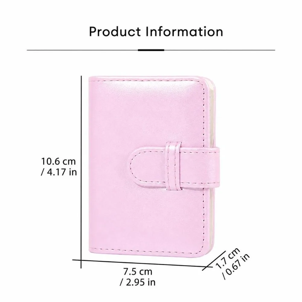 Pastel Colors 28 Pockets Instant Camera Photo Album Ring Closure Mini Photo Book Lightweight Portable Photo Organizer Name Cards