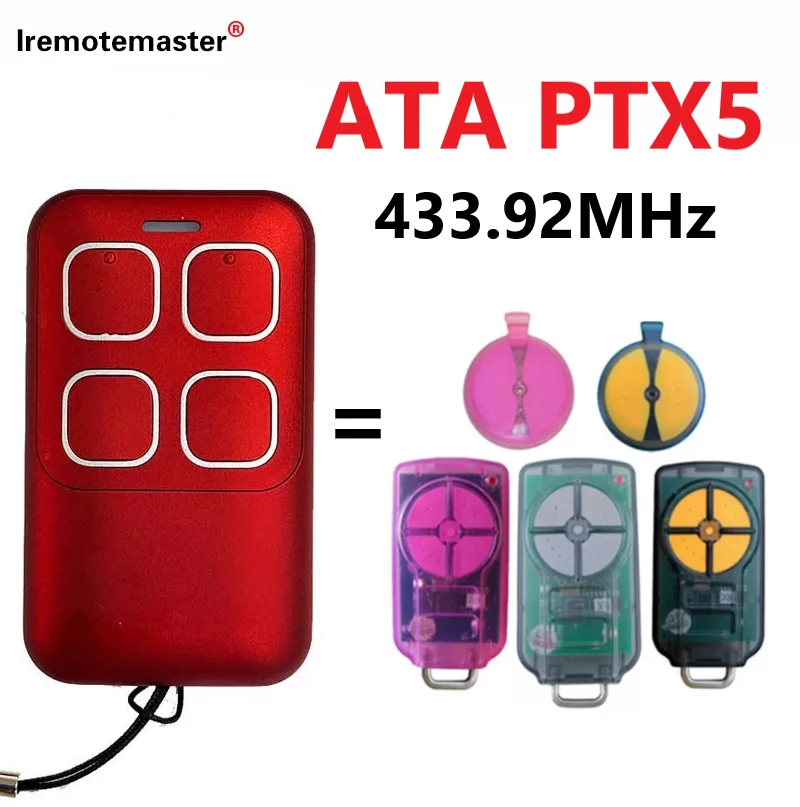 جهاز تحكم عن بعد بباب المرآب ، الأحدث ، ATA ، PTX 5 ، TrioCode ، متوافق مع ، GDO ، 11V ، 1 ، 6V ، 3 ، 6V ، 4 ، 7V ، 3 ، 8V ، 3 ، 9V ، 3 ، 9V ،