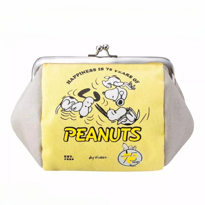 Snoopy Draagbare Portemonnee Japanse Stijl Mini Cash Portemonnee Lichtgewicht Canvas Hoofdtelefoon Tas Vrouwen Sleutelzakje Reiskaarthouder