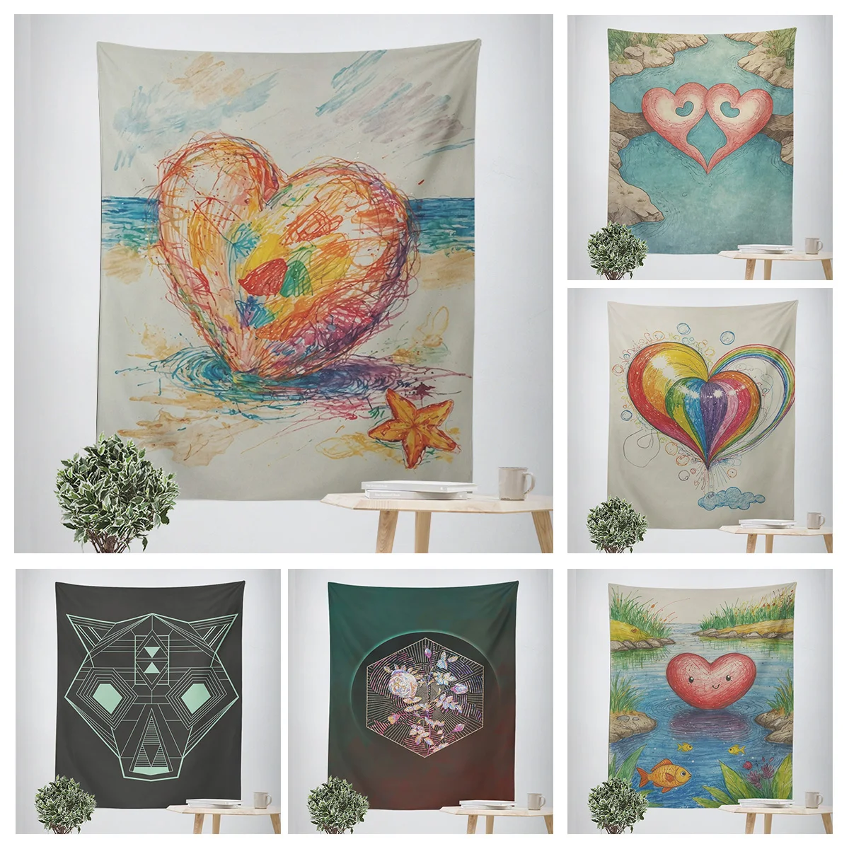 Modern Graffiti Wall Tapestry, Fade-Resistant Polyester, Boho Home Decor abstract geometry  tapestry wall hanging  180X280CM