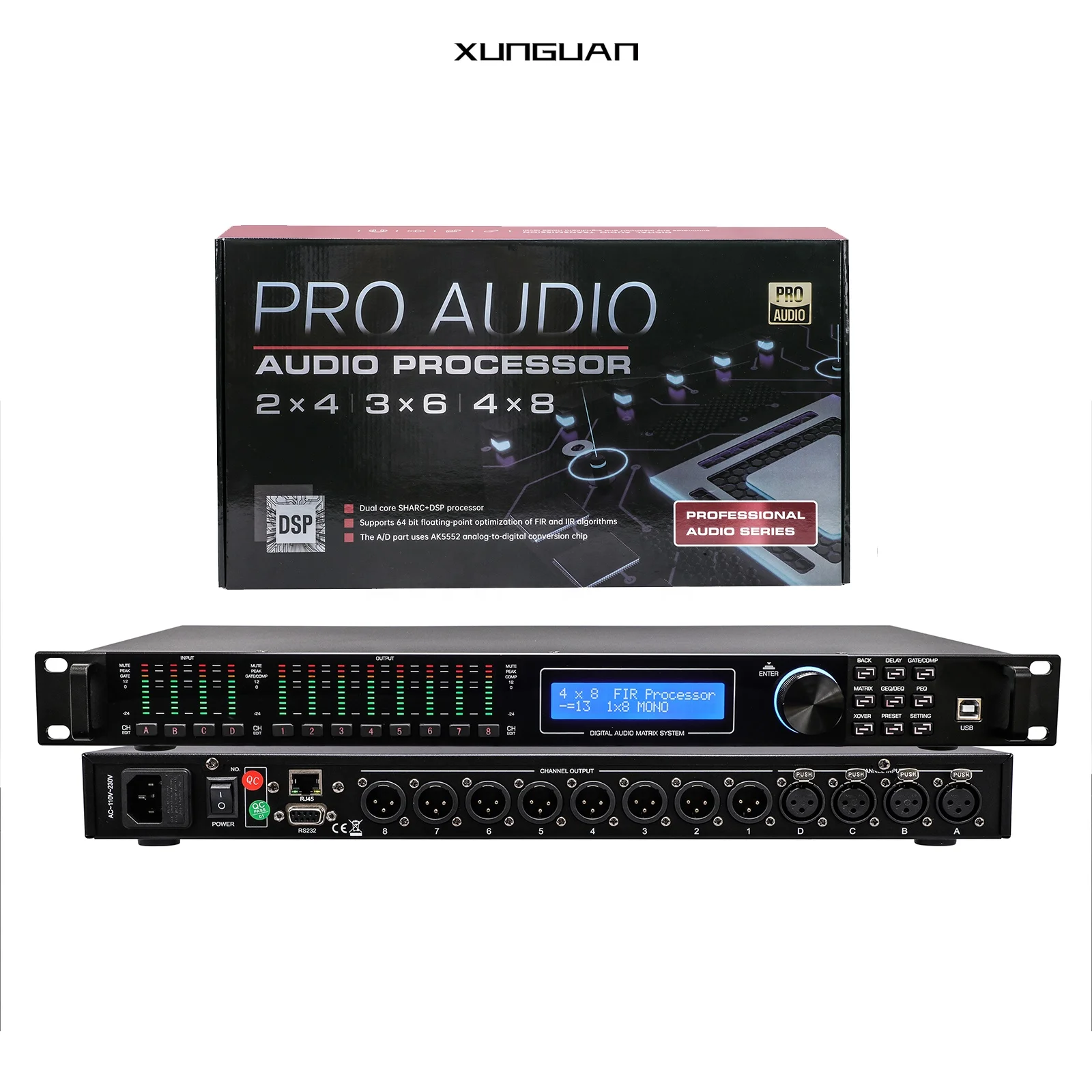 LA DriveRack LA-408 Profesional rentable 4 entradas 8 salidas/2 entradas 4 salidas/3 entradas 6 salidas Procesador de audio Efector de rendimiento de escenario